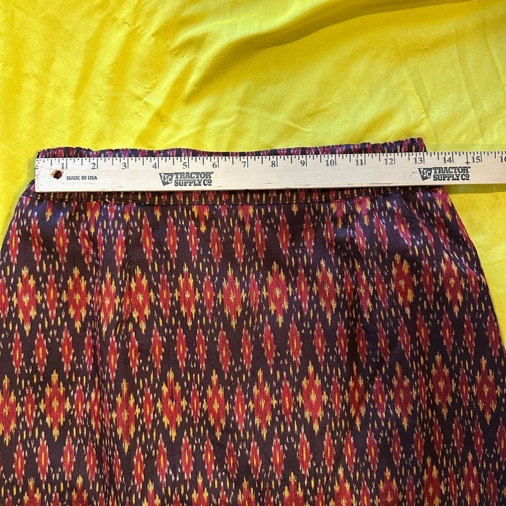 Vintage Alexandra Thai Silk Skirt Suit Set Jacket & Pencil Skirt Ikat Print Sz S - Picture 5 of 12